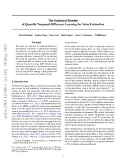 The Statistical Benefits of Quantile Temporal-Difference Learning for
  Value Estimation