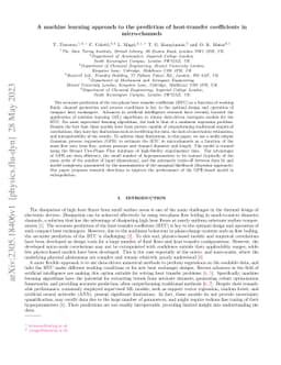 A machine learning approach to the prediction of heat-transfer
  coefficients in micro-channels