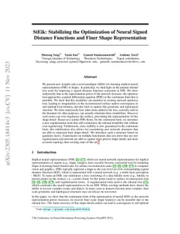 StEik: Stabilizing the Optimization of Neural Signed Distance Functions
  and Finer Shape Representation