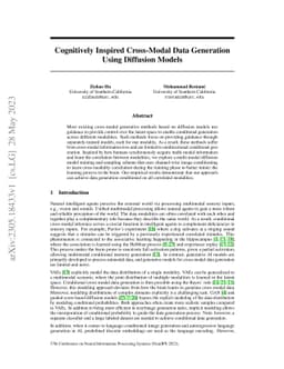 Cognitively Inspired Cross-Modal Data Generation Using Diffusion Models