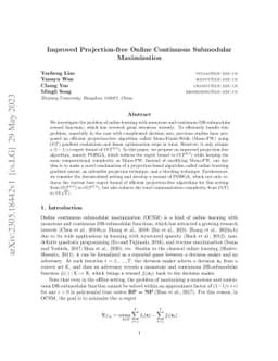 Improved Projection-free Online Continuous Submodular Maximization