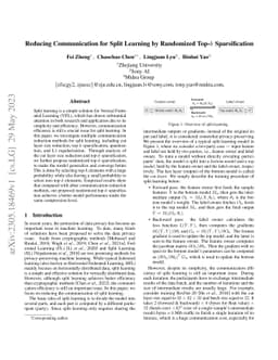 Reducing Communication for Split Learning by Randomized Top-k
  Sparsification