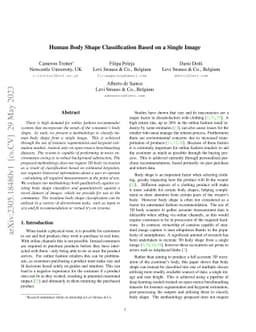 Human Body Shape Classification Based on a Single Image