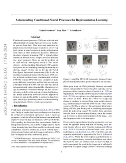 Autoencoding Conditional Neural Processes for Representation Learning