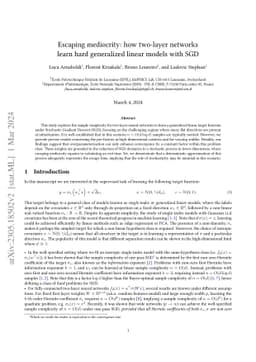 Escaping mediocrity: how two-layer networks learn hard generalized
  linear models with SGD