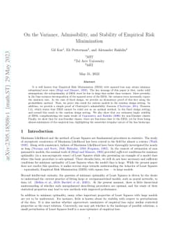 On the Variance, Admissibility, and Stability of Empirical Risk
  Minimization