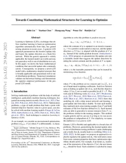 Towards Constituting Mathematical Structures for Learning to Optimize
