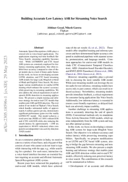 Building Accurate Low Latency ASR for Streaming Voice Search