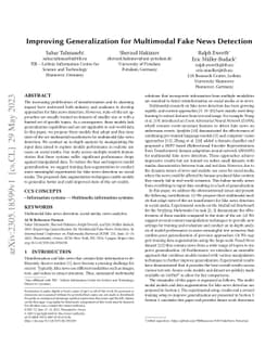 Improving Generalization for Multimodal Fake News Detection