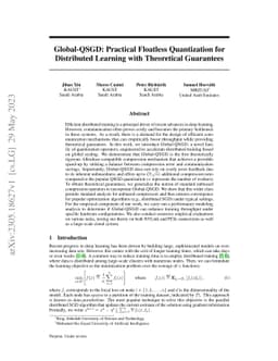 Global-QSGD: Practical Floatless Quantization for Distributed Learning
  with Theoretical Guarantees