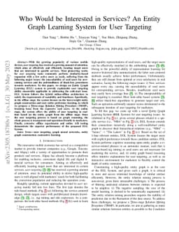 Who Would be Interested in Services? An Entity Graph Learning System for
  User Targeting