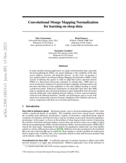 Convolutional Monge Mapping Normalization for learning on sleep data