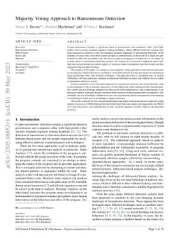 Majority Voting Approach to Ransomware Detection