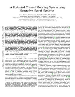 A Federated Channel Modeling System using Generative Neural Networks
