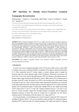 BPF Algorithms for Multiple Source-Translation Computed Tomography
  Reconstruction