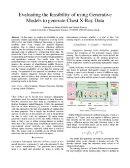 Evaluating the feasibility of using Generative Models to generate Chest
  X-Ray Data