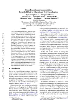 Cross Encoding as Augmentation: Towards Effective Educational Text
  Classification