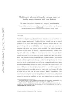 Multi-source adversarial transfer learning based on similar source
  domains with local features