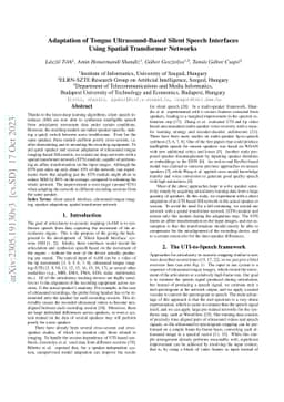 Adaptation of Tongue Ultrasound-Based Silent Speech Interfaces Using
  Spatial Transformer Networks
