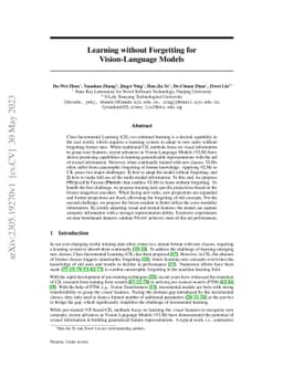 Learning without Forgetting for Vision-Language Models