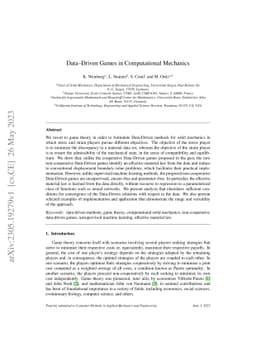 Data-Driven Games in Computational Mechanics