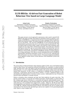 LLM-BRAIn: AI-driven Fast Generation of Robot Behaviour Tree based on
  Large Language Model