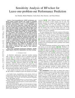 Sensitivity Analysis of RF+clust for Leave-one-problem-out Performance
  Prediction