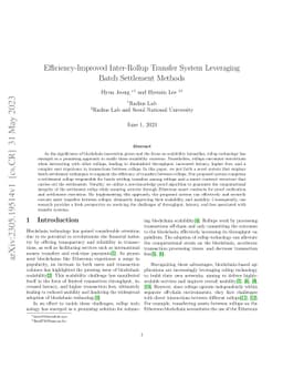 Efficiency-Improved Inter-Rollup Transfer System Leveraging Batch
  Settlement Methods