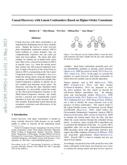 Causal Discovery with Latent Confounders Based on Higher-Order Cumulants