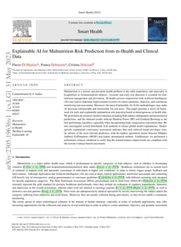 Explainable AI for Malnutrition Risk Prediction from m-Health and
  Clinical Data