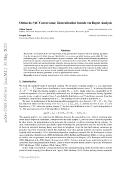 Online-to-PAC Conversions: Generalization Bounds via Regret Analysis