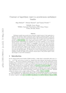 Constant or logarithmic regret in asynchronous multiplayer bandits