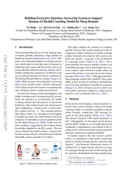 Building Extractive Question Answering System to Support Human-AI Health
  Coaching Model for Sleep Domain