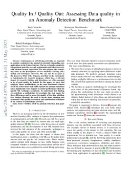 Quality In / Quality Out: Assessing Data quality in an Anomaly Detection
  Benchmark
