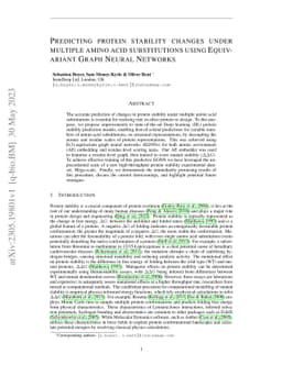 Predicting protein stability changes under multiple amino acid
  substitutions using equivariant graph neural networks
