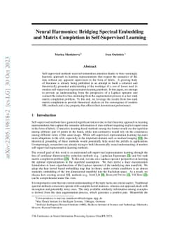 Spectal Harmonics: Bridging Spectral Embedding and Matrix Completion in
  Self-Supervised Learning