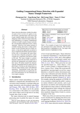 Guiding Computational Stance Detection with Expanded Stance Triangle
  Framework