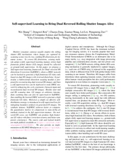 Self-supervised Learning to Bring Dual Reversed Rolling Shutter Images
  Alive