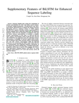 Supplementary Features of BiLSTM for Enhanced Sequence Labeling