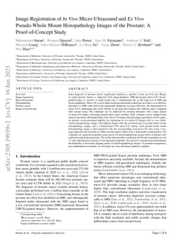 Image Registration of In Vivo Micro-Ultrasound and Ex Vivo Pseudo-Whole
  Mount Histopathology Images of the Prostate: A Proof-of-Concept Study