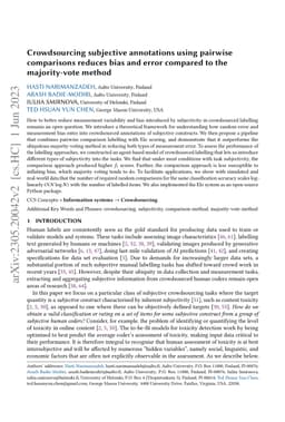 Crowdsourcing subjective annotations using pairwise comparisons reduces
  bias and error compared to the majority-vote method