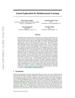 Latent Exploration for Reinforcement Learning