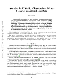 Assessing the Criticality of Longitudinal Driving Scenarios using Time
  Series Data