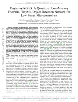 TinyissimoYOLO: A Quantized, Low-Memory Footprint, TinyML Object
  Detection Network for Low Power Microcontrollers