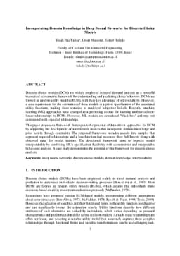 Incorporating Domain Knowledge in Deep Neural Networks for Discrete
  Choice Models