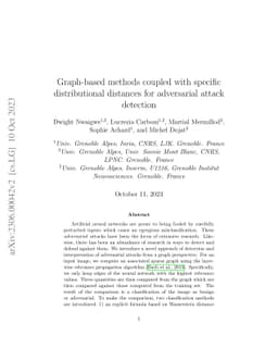 Graph-based methods coupled with specific distributional distances for
  adversarial attack detection