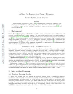 A Note On Interpreting Canary Exposure
