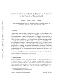 Information Fusion via Symbolic Regression: A Tutorial in the Context of
  Human Health