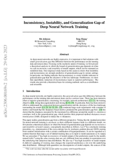 Inconsistency, Instability, and Generalization Gap of Deep Neural
  Network Training