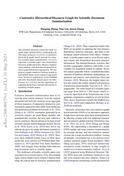 Contrastive Hierarchical Discourse Graph for Scientific Document
  Summarization